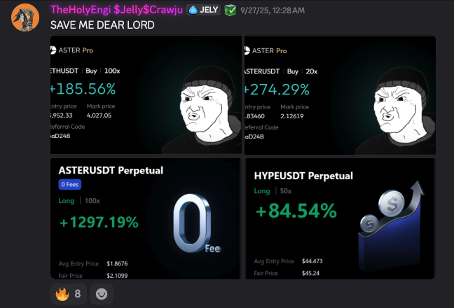 ASTER trades screenshot