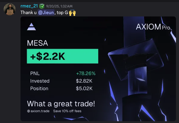 MESA trade screenshot